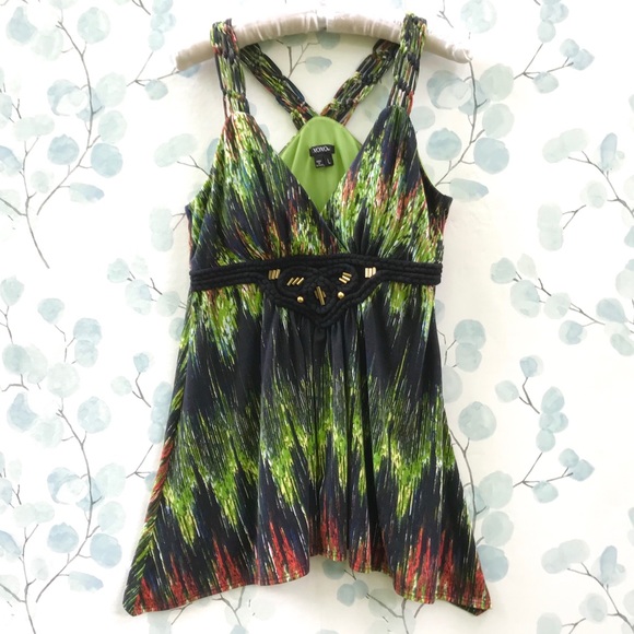 XOXO Tops - XOXO Multi Colored Braided Cord Womens Tank Top